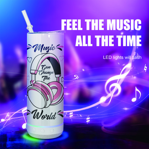RTS US Warehouse 20oz Sublimation Straight Tumbler with White Speaker
