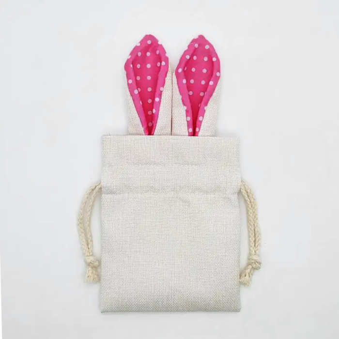 China Warehouse Sublimation Cotton and Linen Easter Bag Baskets