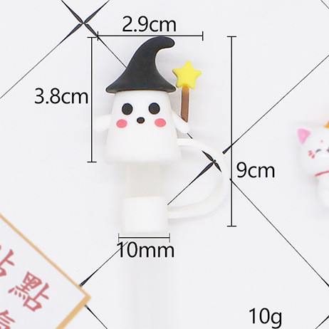 China Warehouse Reusable 10 mm Christmas Halloween Style Silicone Straw Toppers/Covers