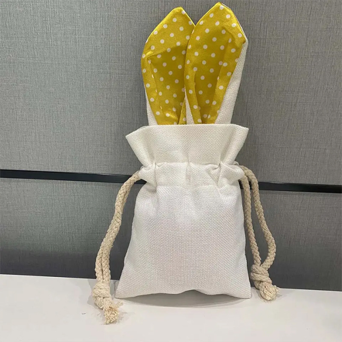 China Warehouse Sublimation Cotton and Linen Easter Bag Baskets