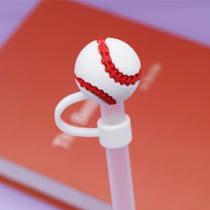 China Warehouse Reusable 10 mm Cartoon Shape Silicone Straw Toppers/Covers