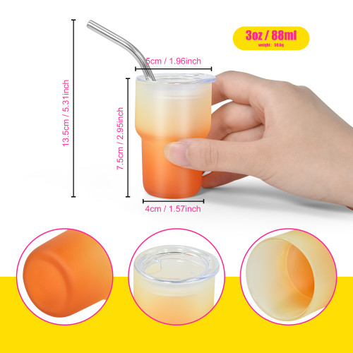 RTS US Warehouse 3oz Gradient Sublimation Glass Mini Cup