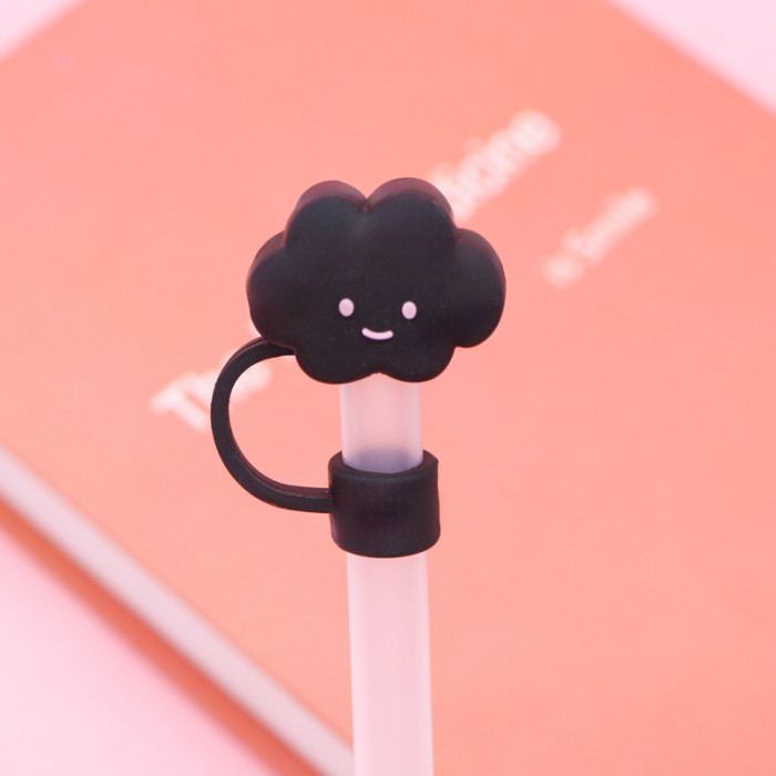 China Warehouse Reusable 10 mm Cartoon Shape Silicone Straw Toppers/Covers