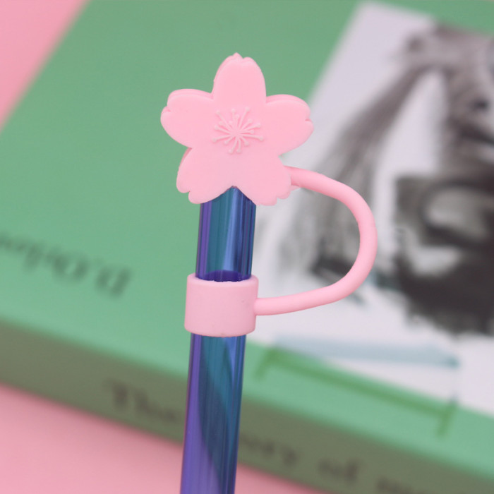 China Warehouse Reusable 10 mm Other Flower Shape Silicone Straw Toppers/Covers