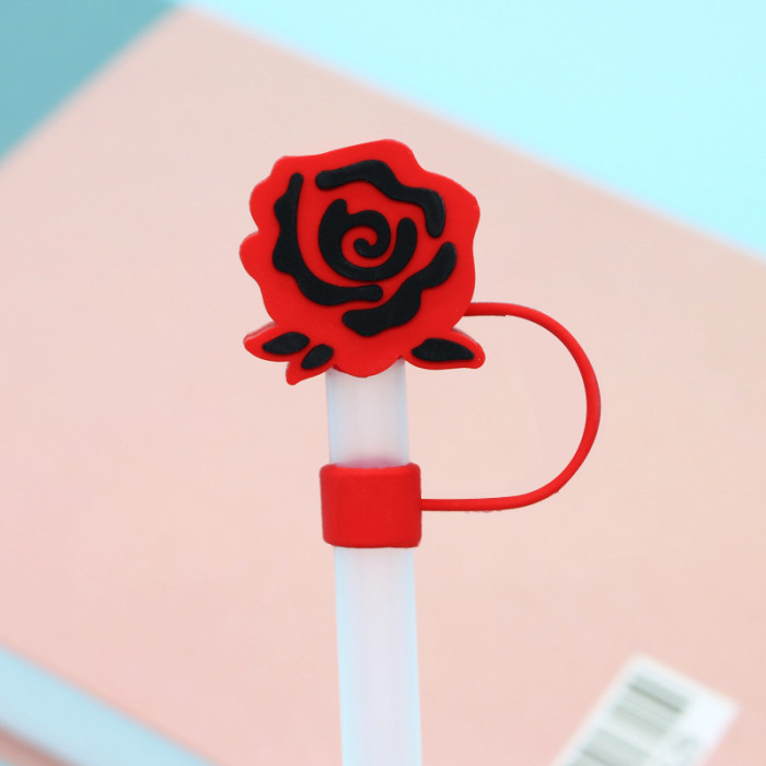 China Warehouse Reusable 10 mm Other Flower Shape Silicone Straw Toppers/Covers