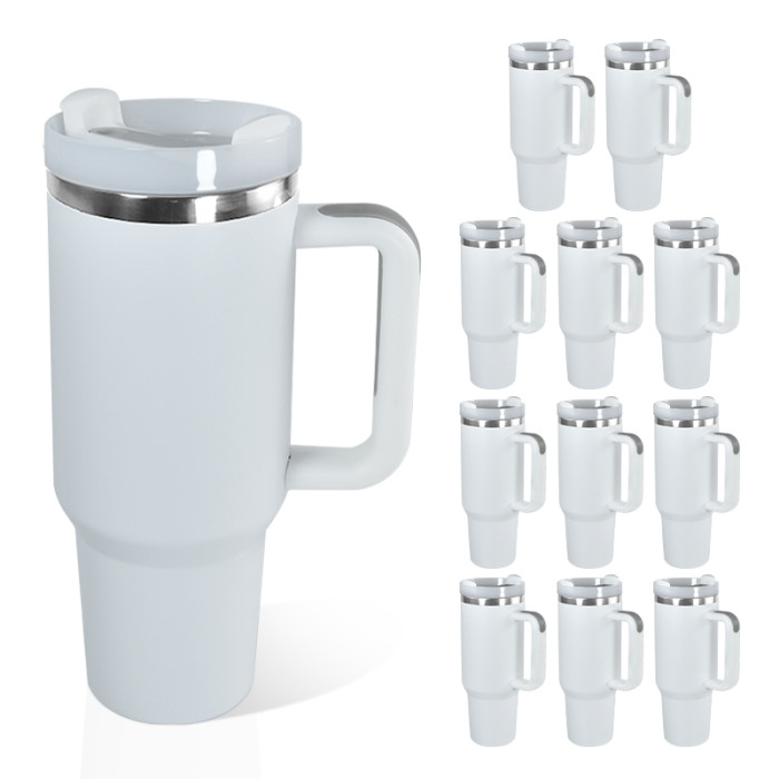 US Warehouse H2 white 40OZ powder coated tumblers(Not for sublimation)