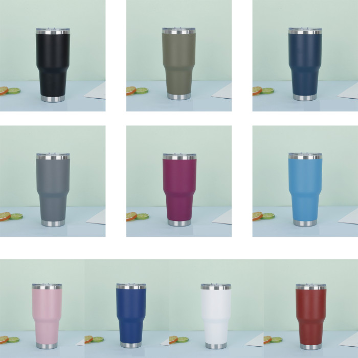 China Warehouse 30oz Powder Coated Curve Tumbler(not for sublimation)