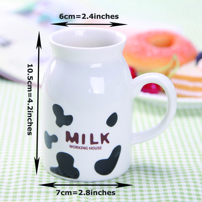China Warehouse 10oz Cute Ceramic Milk Mug with Handle