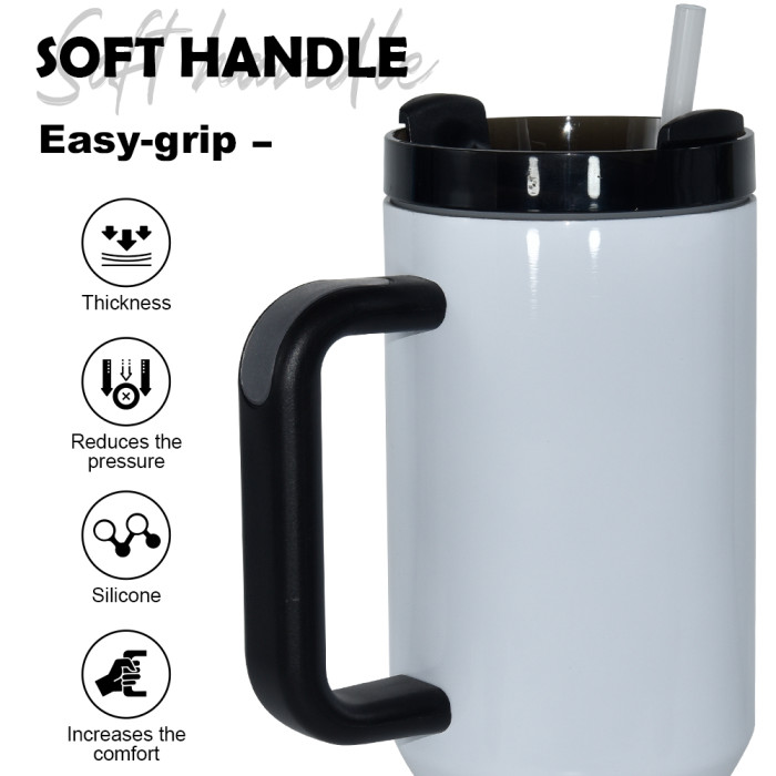 US Warehouse 40oz H2 Sublimation Tumbler with Handle(mixed white and black)