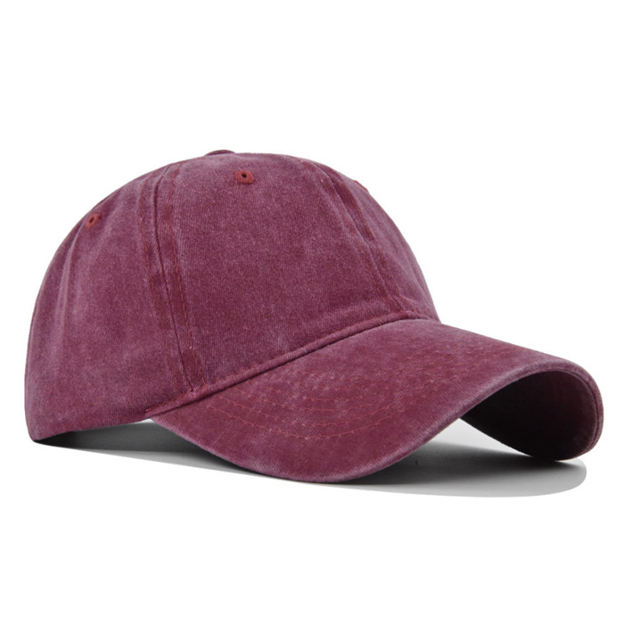 US Warehouse Plain Color 100% Cotton Vintage Adjustable Baseball Cap hats