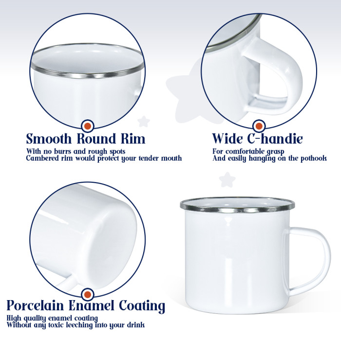 China warehouse 12oz sublimation enamel Cup