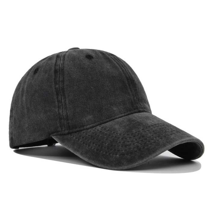 US Warehouse Plain Color 100% Cotton Vintage Adjustable Baseball Cap hats