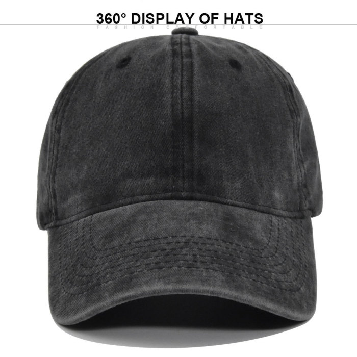 US Warehouse Plain Color 100% Cotton Vintage Adjustable Baseball Cap hats