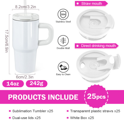 US Warehouse 14oz Sublimation Tumbler with Coffee Lids