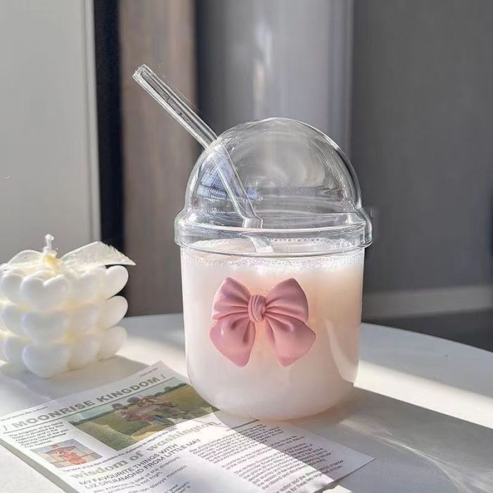 China Warehouse 14oz glass bobo bobo cup with straw