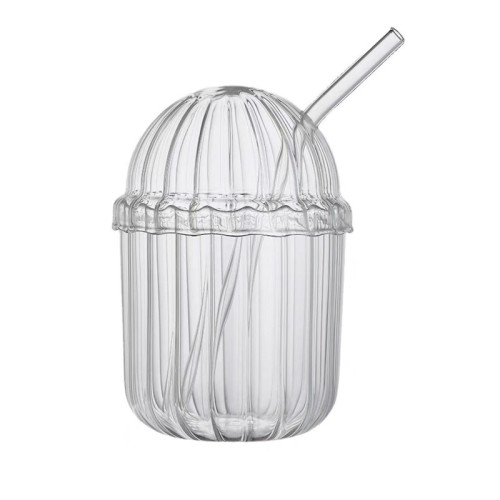 China Warehouse 14oz glass bobo bobo cup with straw