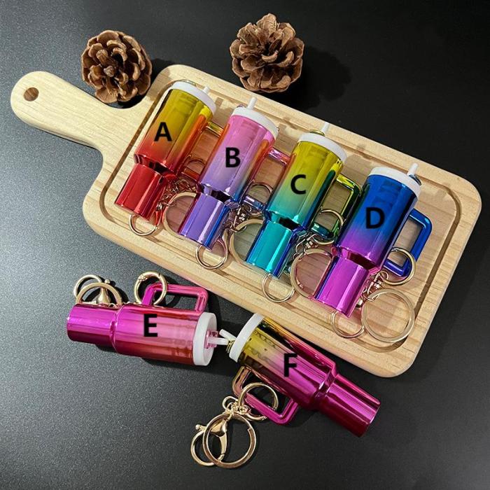 China Warehouse Gradient 40oz Tumbler Keychain Chapstick Holder Charms