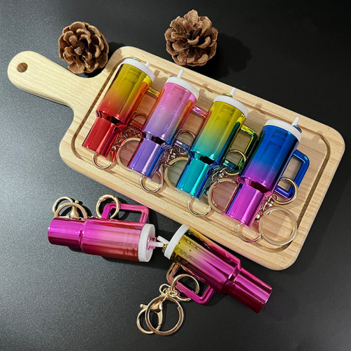 China Warehouse Gradient 40oz Tumbler Keychain Chapstick Holder Charms