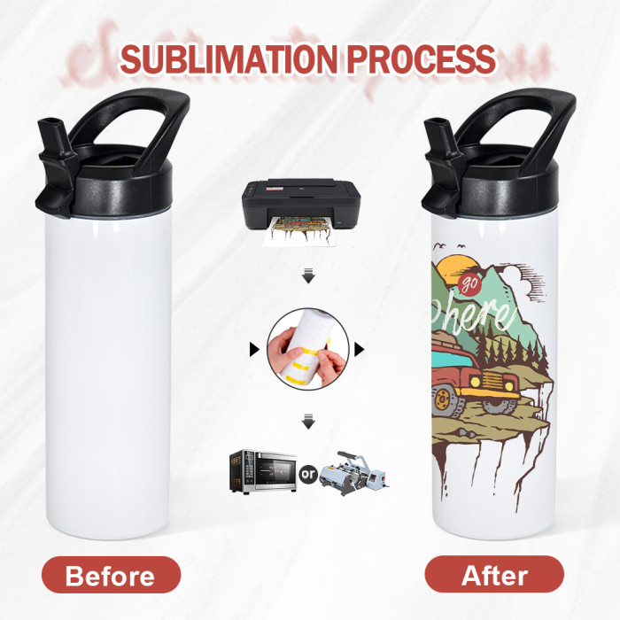 US Warehouse 20oz sublimation straight skinny tumblers with black handle lid