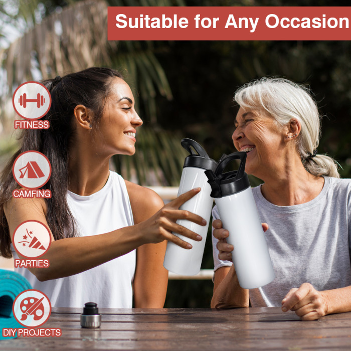 US Warehouse 20oz sublimation straight skinny tumblers with black handle lid