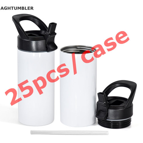 US warehosue 15oz sublimation straight skinny tumbler with black handle lid