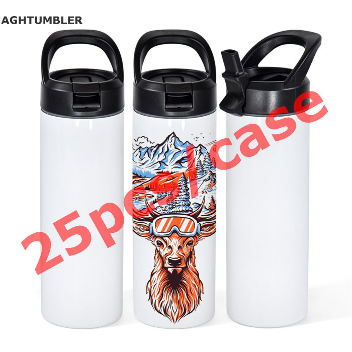 US Warehouse 20oz sublimation straight skinny tumblers with black handle lid