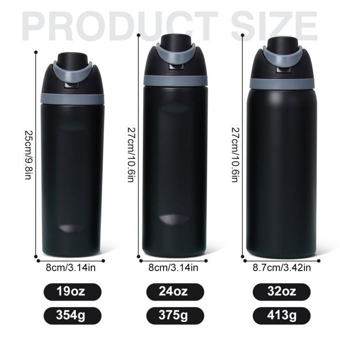 China Warehouse 19oz Powder Coated Portable Stainless Steel Sports Water Bottle