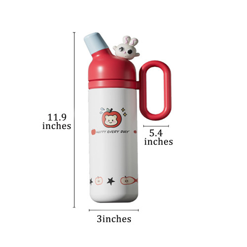China Warehouse 27oz Large Capacity Cartoon Figures Portable Stainless Steel Kids Cup with handle and straw