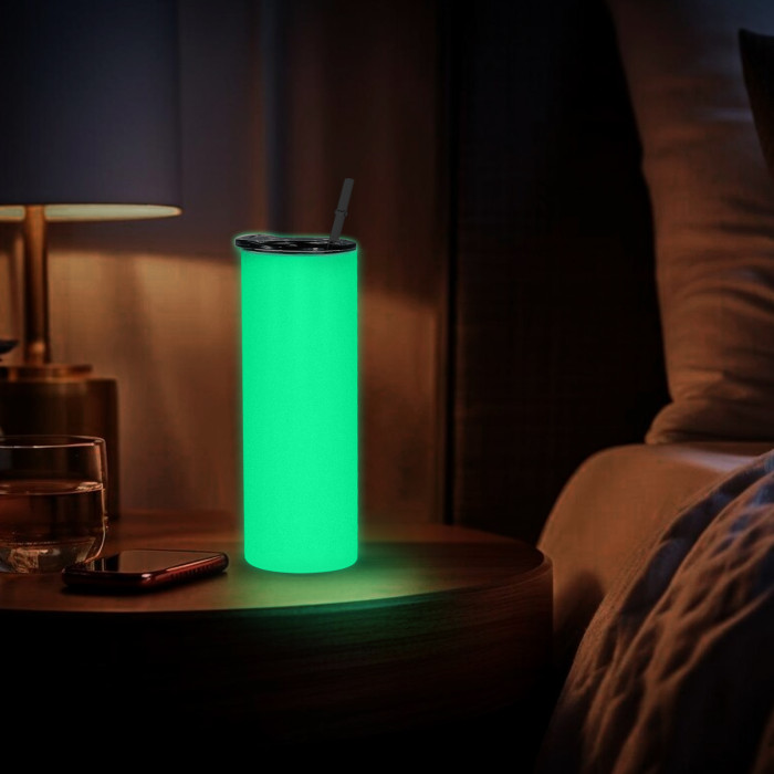 RTS US Warehouse Glow In The Dark 20oz Sublimation Straight Skinny Tumbler