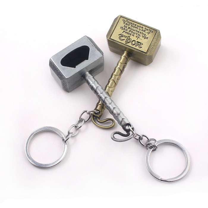 China Warehouse zinc-alloy Thor's Hammer Opener Key Chain Keychains KeyChain