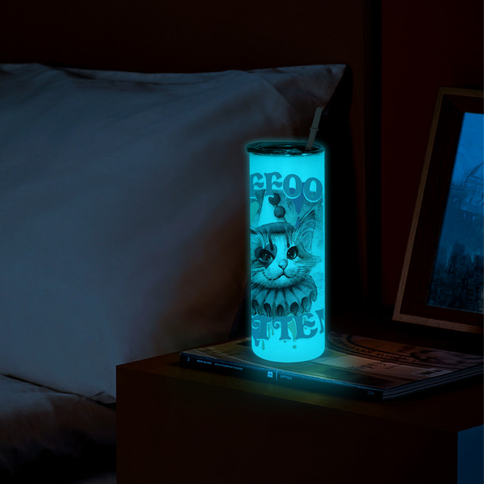 RTS US Warehouse Glow In The Dark 20oz Sublimation Straight Skinny Tumbler