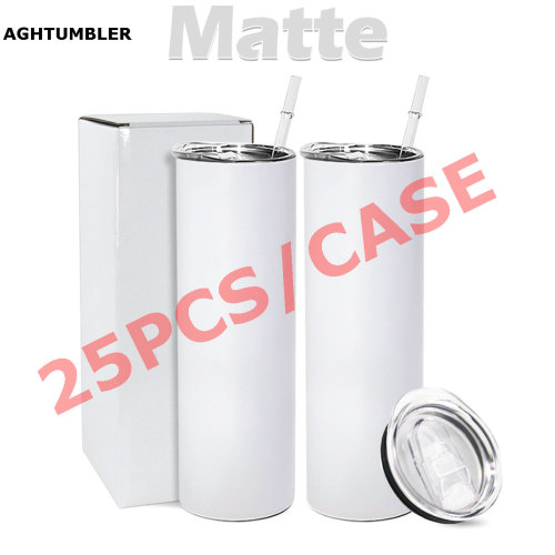 RTS US Warehouse matte flat/round bottom 20oz sublimation straight skinny tumblers