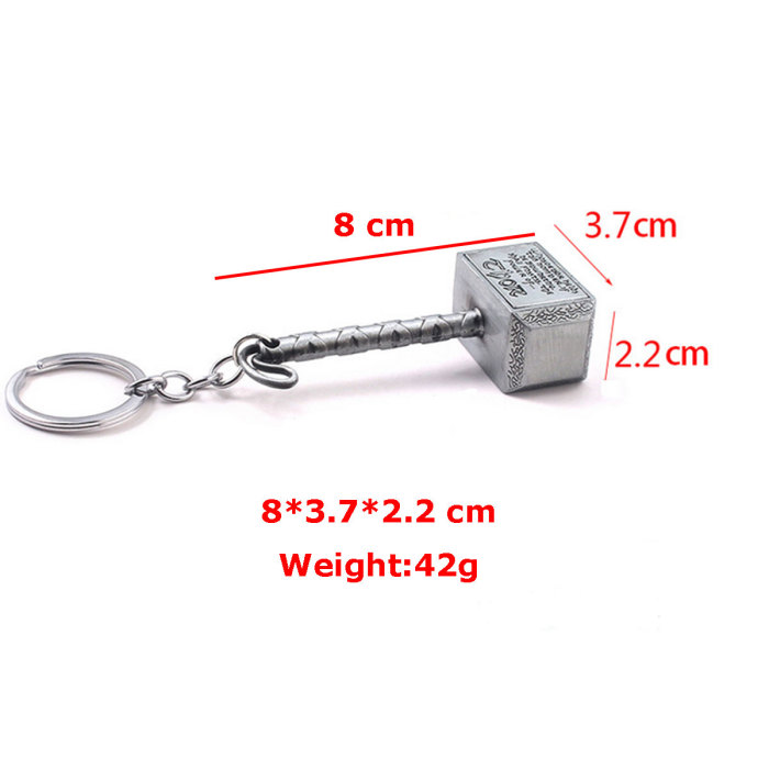 China Warehouse zinc-alloy Thor's Hammer Opener Key Chain Keychains KeyChain