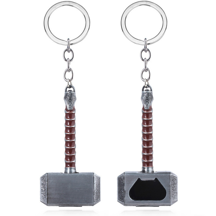 China Warehouse zinc-alloy Thor's Hammer Opener Key Chain Keychains KeyChain