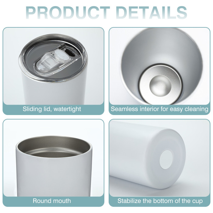 RTS US Warehouse matte flat/round bottom 20oz sublimation straight skinny tumblers