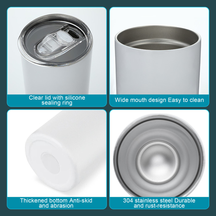 RTS US Warehouse Glow In The Dark 20oz Sublimation Straight Skinny Tumbler