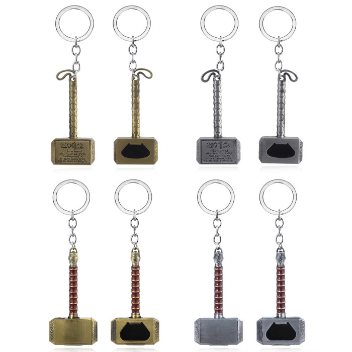China Warehouse zinc-alloy Thor's Hammer Opener Key Chain Keychains KeyChain