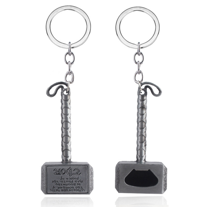 China Warehouse zinc-alloy Thor's Hammer Opener Key Chain Keychains KeyChain