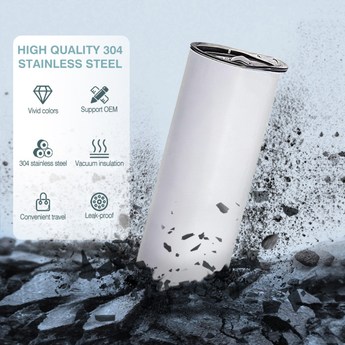 RTS US Warehouse matte flat/round bottom 20oz sublimation straight skinny tumblers