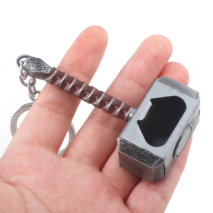 China Warehouse zinc-alloy Thor's Hammer Opener Key Chain Keychains KeyChain