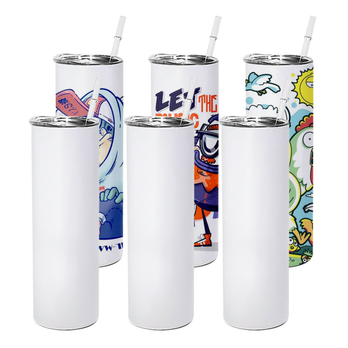 RTS US Warehouse matte flat/round bottom 20oz sublimation straight skinny tumblers
