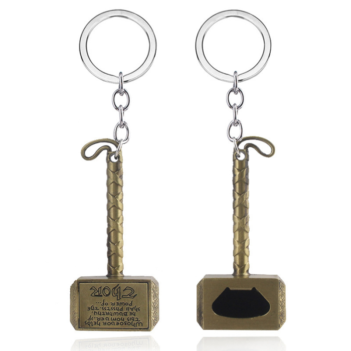 China Warehouse zinc-alloy Thor's Hammer Opener Key Chain Keychains KeyChain