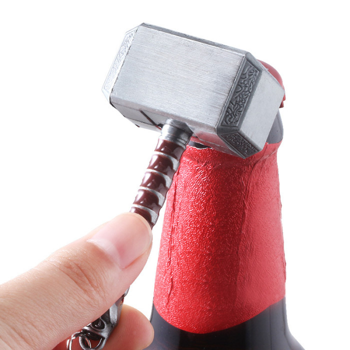 China Warehouse zinc-alloy Thor's Hammer Opener Key Chain Keychains KeyChain