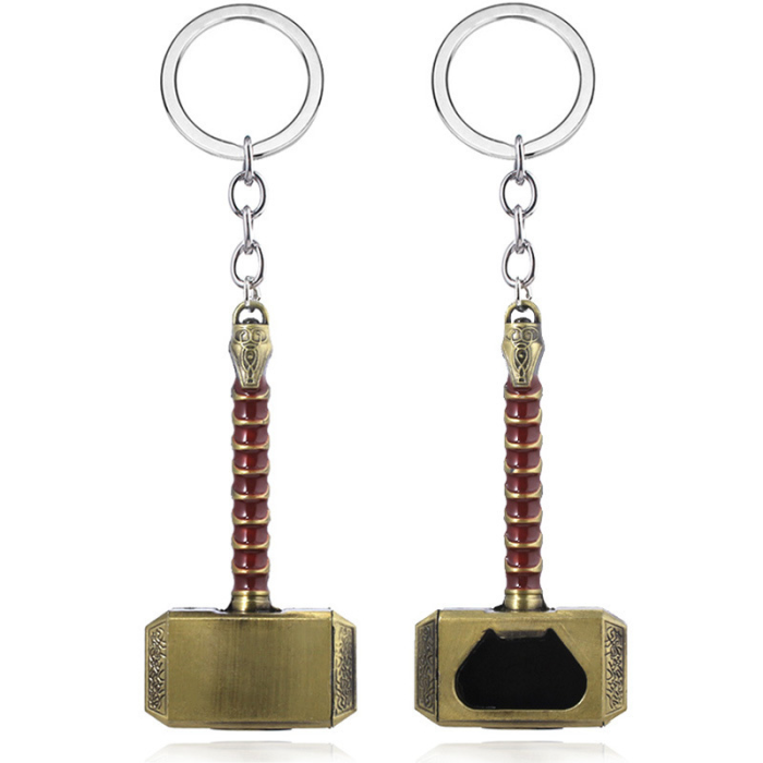 China Warehouse zinc-alloy Thor's Hammer Opener Key Chain Keychains KeyChain