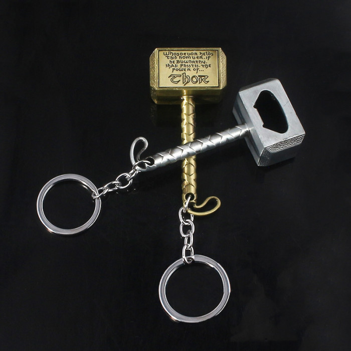 China Warehouse zinc-alloy Thor's Hammer Opener Key Chain Keychains KeyChain