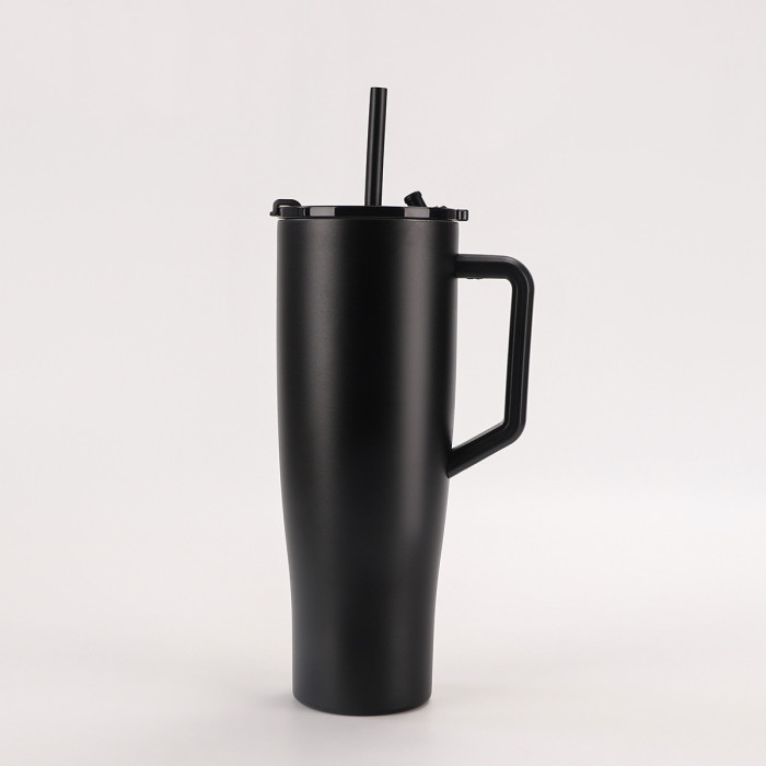 China Warehouse 40oz V5 Powder Coated Stainless Steel Tumbler with straw