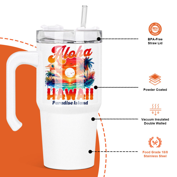 Clearance Sale US Warehouse 20oz Sublimation White Blank Tumbler with handle
