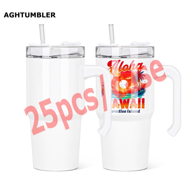 Clearance Sale US Warehouse 20oz Sublimation White Blank Tumbler with handle