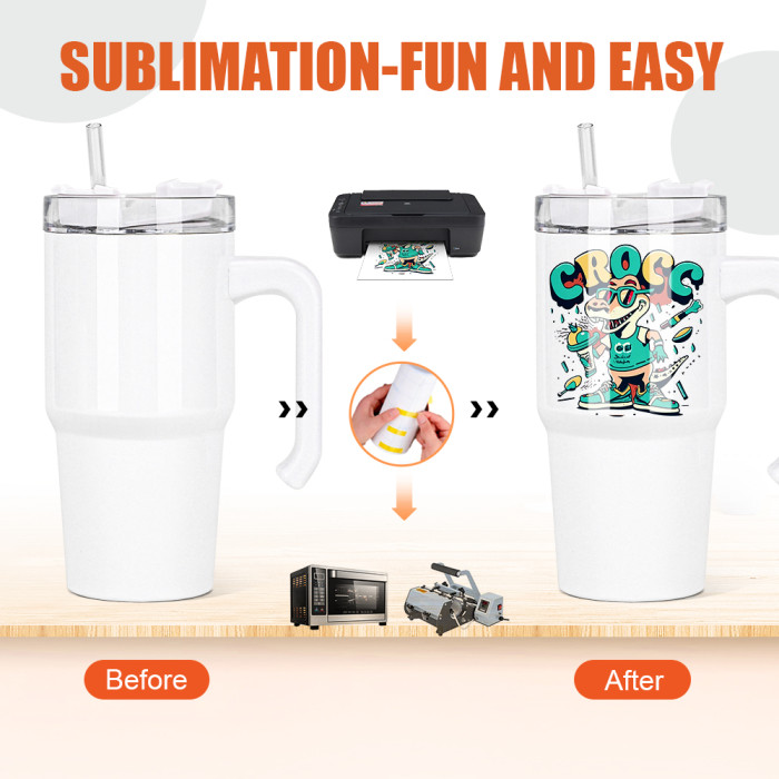 Clearance Sale US Warehouse 20oz Sublimation White Blank Tumbler with handle