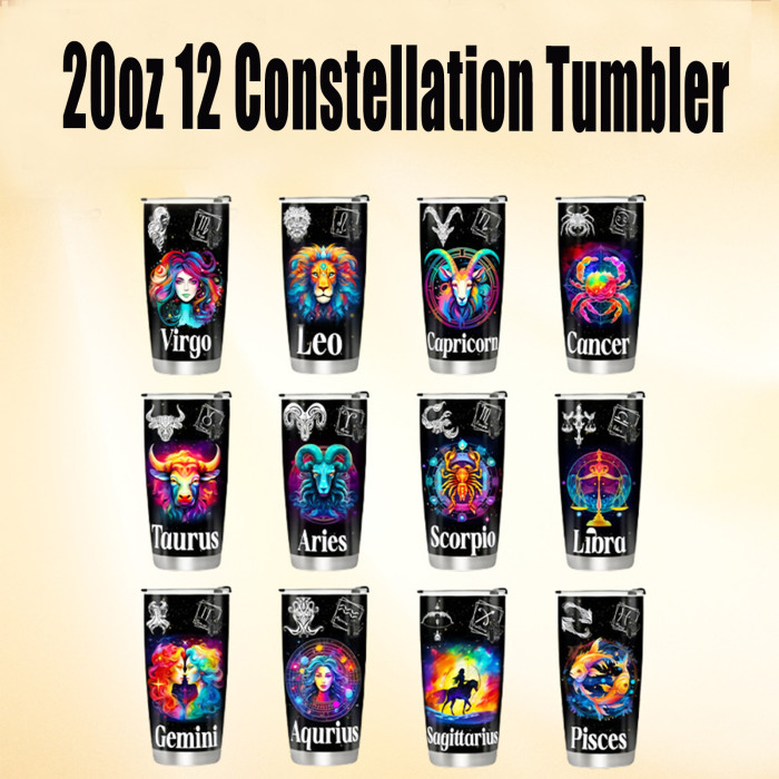 China Warehouse 20oz Stainless Steel 12 Constellation Tumbler(3D printing)